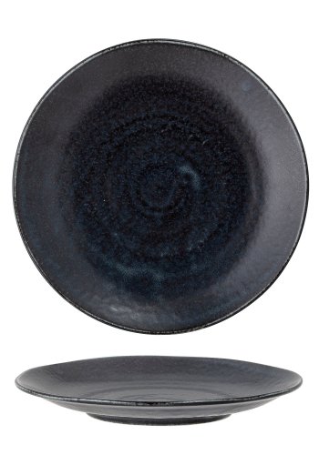 BLOOMINGVILLE Yoko Tallerken, Sort, Porceln, st af 4, D24xH3 cm