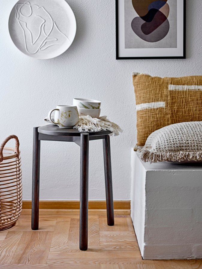 BLOOMINGVILLE Gil taburet - brun eg (D:33xH:45)