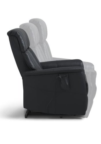 Lucas recliner stol, m. 1 motor, vippefunktion, fodskammel og armln - sort lder/PVC
