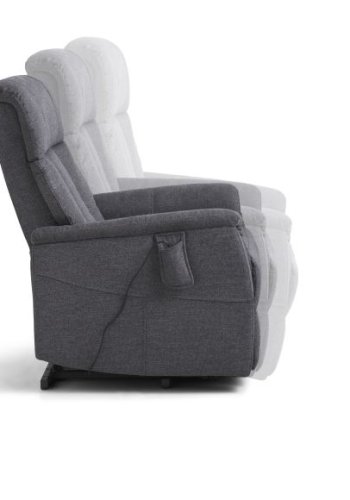 Lucas recliner stol, m. 1 motor, vippefunktion, fodskammel og armln - antracitgr stof