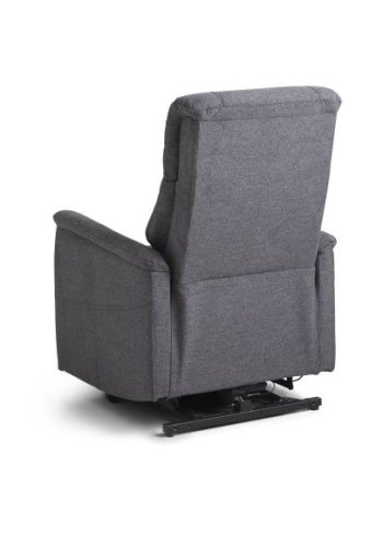 Lucas recliner stol, m. 1 motor, vippefunktion, fodskammel og armln - antracitgr stof