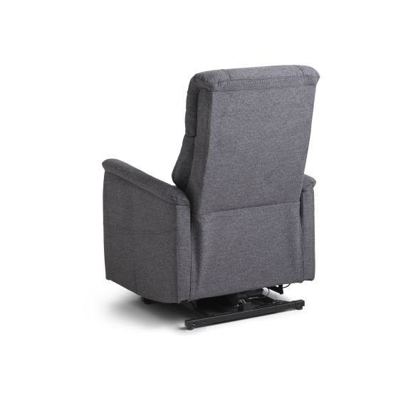 Lucas recliner stol, m. 1 motor, vippefunktion, fodskammel og armln - antracitgr stof