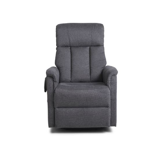 Lucas recliner stol, m. 1 motor, vippefunktion, fodskammel og armln - antracitgr stof