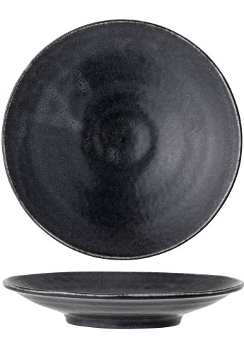 BLOOMINGVILLE Yoko Tallerken, Sort, Porceln, st af 4, D16xH3 cm
