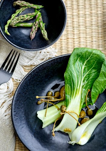 BLOOMINGVILLE Yoko Tallerken, Sort, Porceln, st af 4, D16xH3 cm