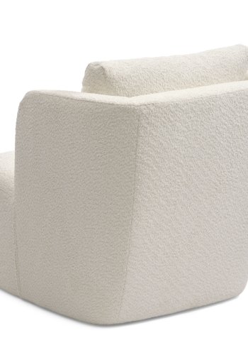 Elliot lounge drejestol, m. armln - elfenben polyester stof