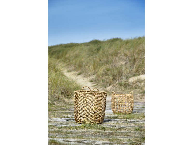 VILLA COLLECTION Toerv kurv, m. hank, rund - natur vandhyacint (st af 2)