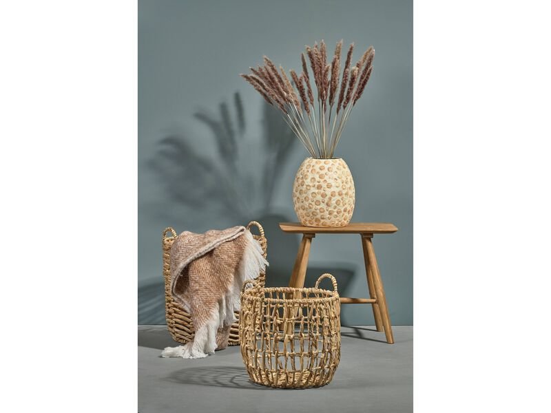 VILLA COLLECTION Toerv kurv, m. hank, rund - natur vandhyacint (st af 2)