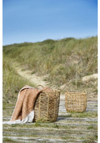 VILLA COLLECTION Toerv kurv, m. hank, rund - natur vandhyacint (st af 2)