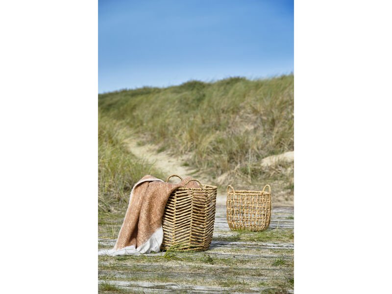 VILLA COLLECTION Toerv kurv, m. hank, rund - natur vandhyacint (st af 2)