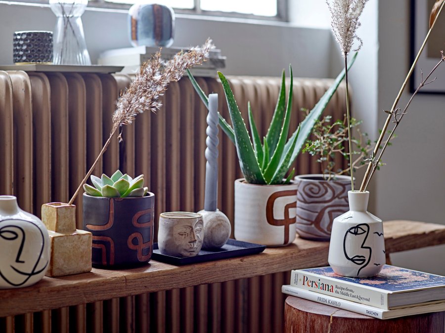 BLOOMINGVILLE Lija Deko Urtepotte, Hvid, Terrakotta