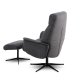 Villads lnestol, m. armln og vippefunktion, inkl. fodskammel - antracitgr polyester og sort metal