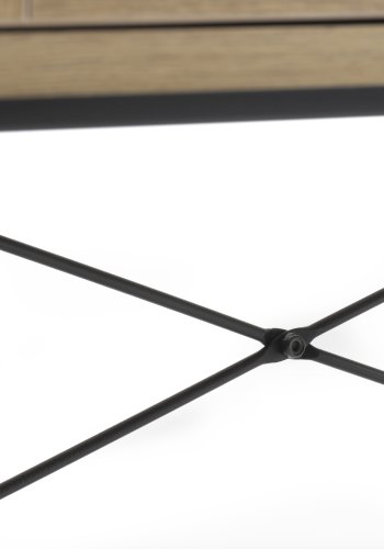 Pensacola skab, m. 2 lger og 2 hylder - natur polyrattan/eg melamin og sort metal