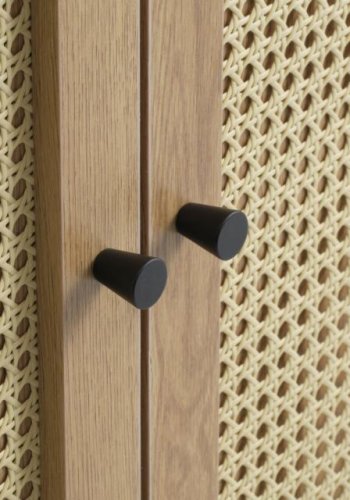 Pensacola skab, m. 2 lger og 2 hylder - natur eg melamin og polyrattan