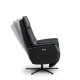 Malthe recliner stol, m. 3 motorer, armln, vippefunktion, fodskammel - sort semianilin lder/metal