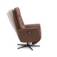 Malthe recliner stol, 3 motorer, armln, vippefunktion, fodskammel - cognac semianilin lder/metal