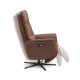 Malthe recliner stol, 3 motorer, armln, vippefunktion, fodskammel - cognac semianilin lder/metal