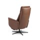 Malthe recliner stol, 3 motorer, armln, vippefunktion, fodskammel - cognac semianilin lder/metal