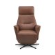 Malthe recliner stol, 3 motorer, armln, vippefunktion, fodskammel - cognac semianilin lder/metal