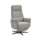 Malthe recliner stol, m. 3 motorer, armln, vippefunktion, fodskammel - mushroom stof og sort metal