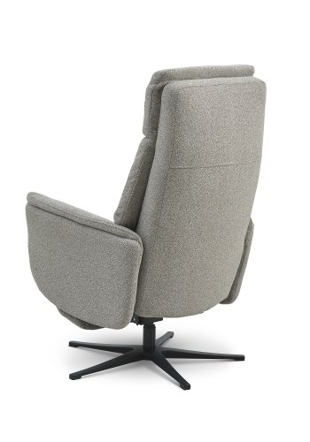 Malthe recliner stol, m. 3 motorer, armln, vippefunktion, fodskammel - mushroom stof og sort metal