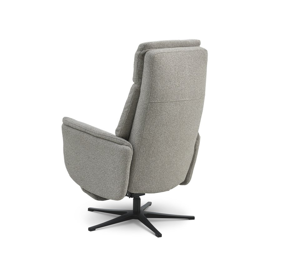 Malthe recliner stol, m. 3 motorer, armln, vippefunktion, fodskammel - mushroom stof og sort metal