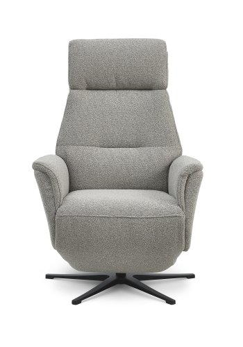 Malthe recliner stol, m. 3 motorer, armln, vippefunktion, fodskammel - mushroom stof og sort metal