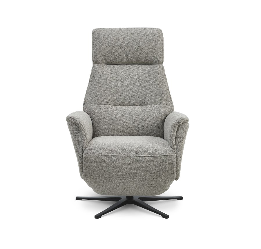 Malthe recliner stol, m. 3 motorer, armln, vippefunktion, fodskammel - mushroom stof og sort metal