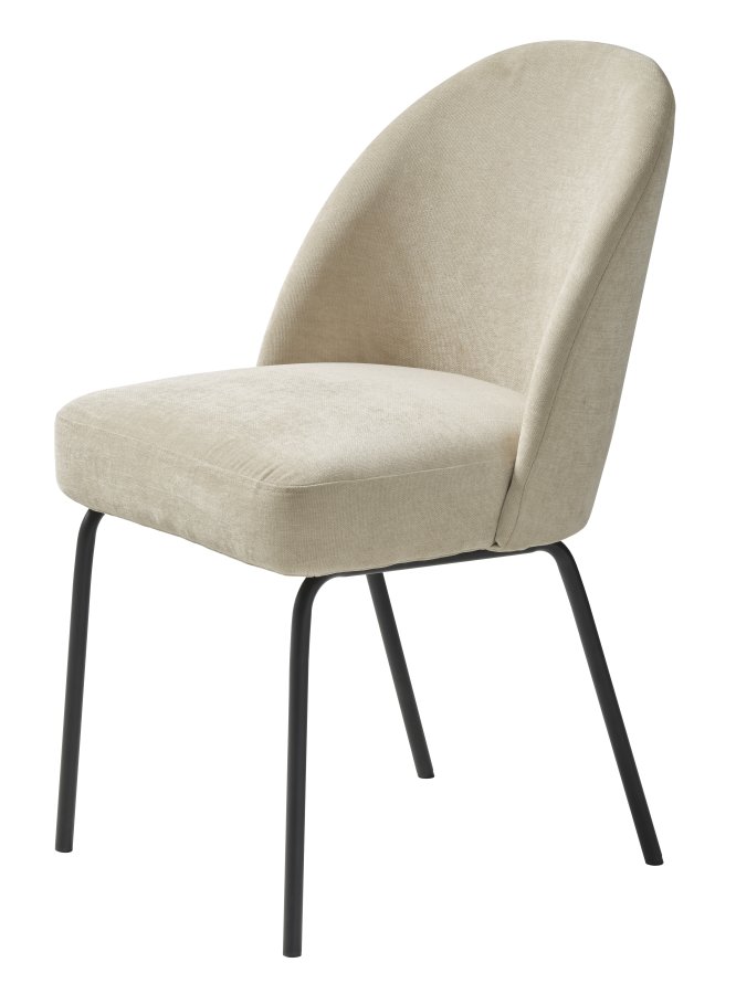 Creston spisebordsstol - sand chenille og sorte ben