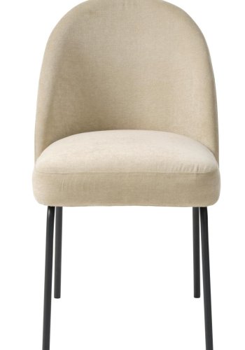 Creston spisebordsstol - sand chenille og sorte ben