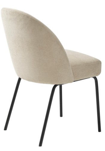 Creston spisebordsstol - sand chenille og sorte ben