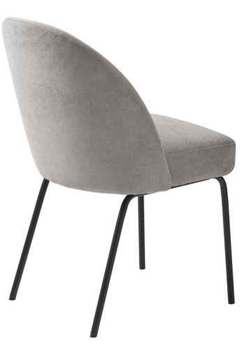 Creston spisebordsstol - gr chenille og sorte ben