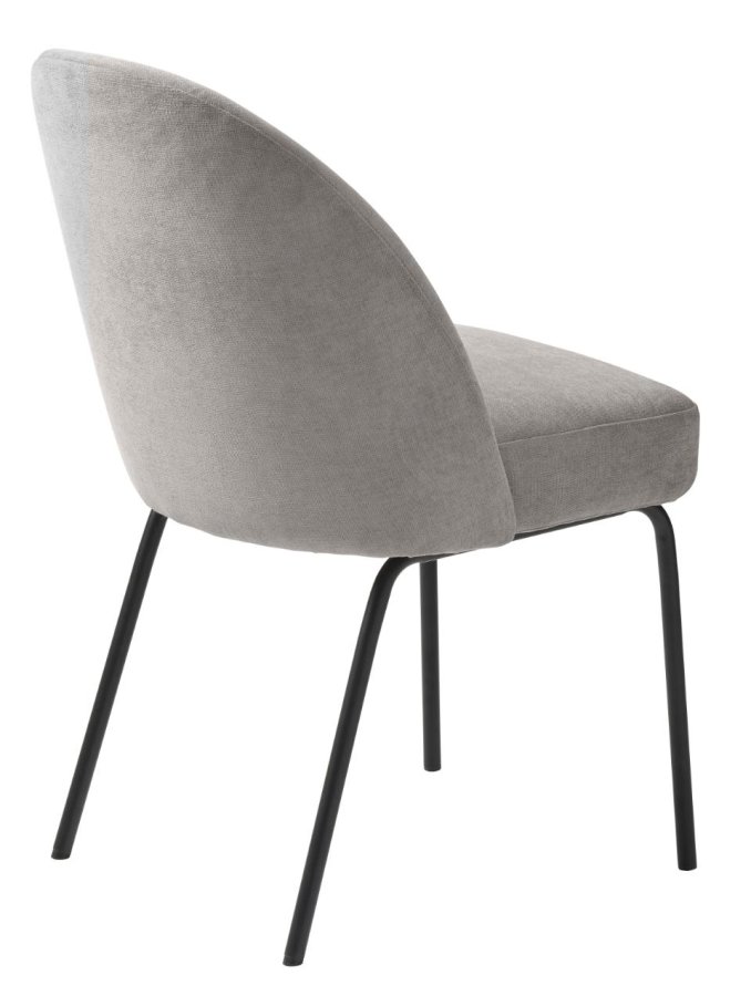 Creston spisebordsstol - gr chenille og sorte ben