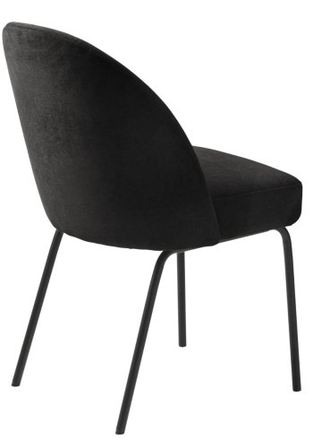 Creston spisebordsstol - nsten sort chenille og sorte ben