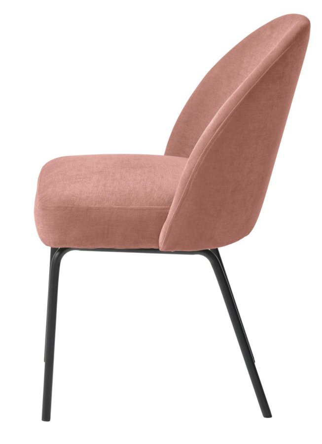 Creston spisebordsstol - rose chenille og sorte ben
