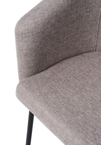 Easton spisebordsstol, m. armln - lysegr stof og sorte ben