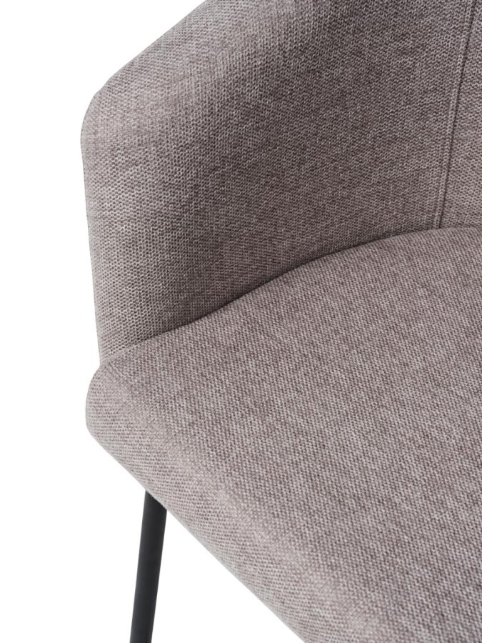 Easton spisebordsstol, m. armln - lysegr stof og sorte ben