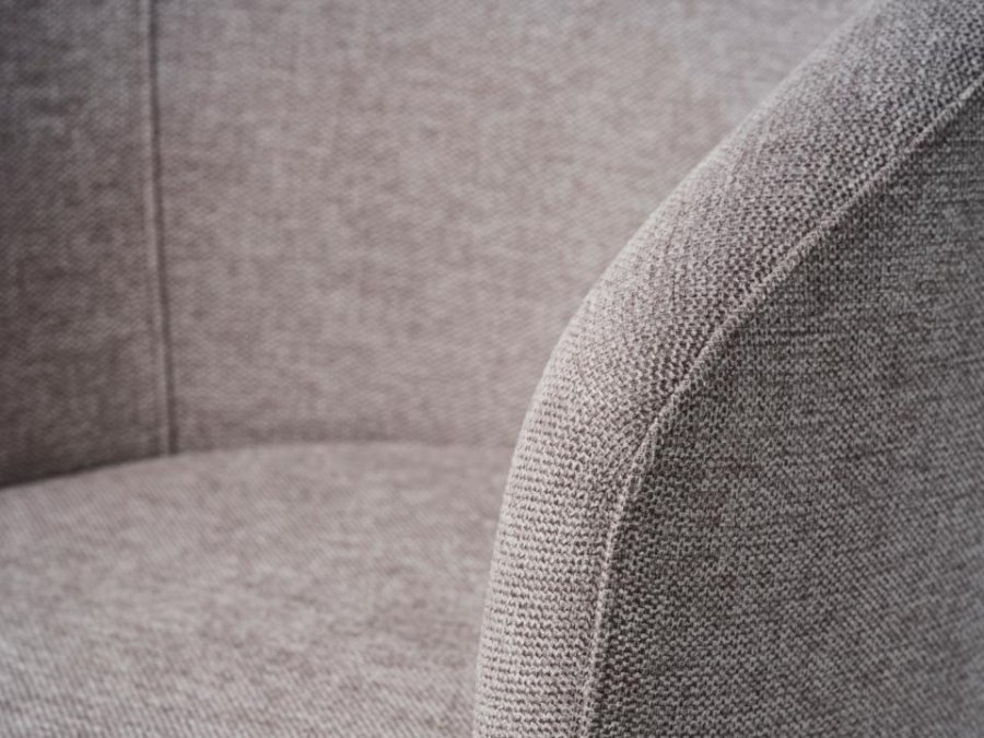 Easton spisebordsstol, m. armln - lysegr stof og sorte ben