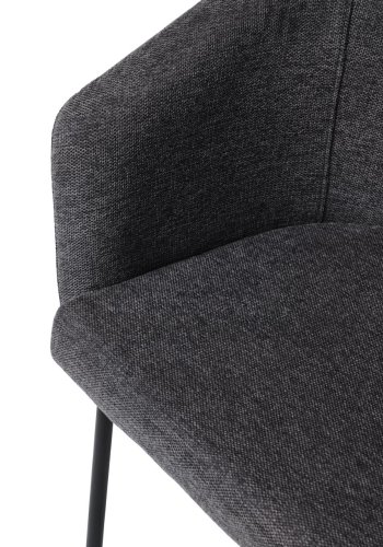 Easton spisebordsstol, m. armln - mrkegr stof og sorte ben