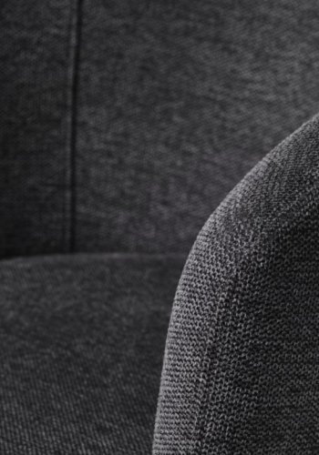 Easton spisebordsstol, m. armln - mrkegr stof og sorte ben