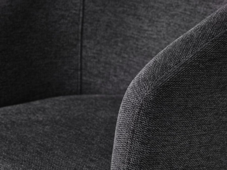 Easton spisebordsstol, m. armln - mrkegr stof og sorte ben