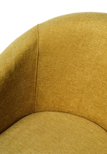 Easton spisebordsstol, m. armln - sennepsfarvet stof og sorte ben