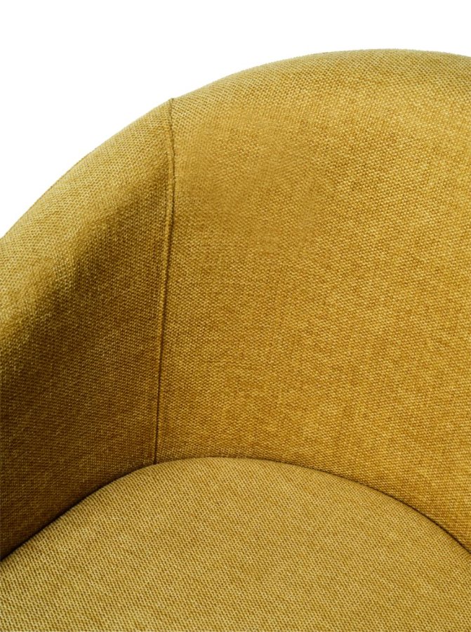 Easton spisebordsstol, m. armln - sennepsfarvet stof og sorte ben