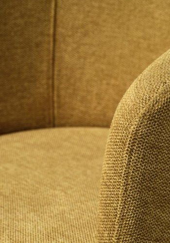 Easton spisebordsstol, m. armln - sennepsfarvet stof og sorte ben