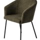 Easton spisebordsstol, m. armln - olivengrn stof og sorte ben