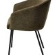 Easton spisebordsstol, m. armln - olivengrn stof og sorte ben