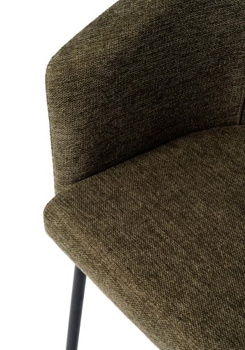 Easton spisebordsstol, m. armln - olivengrn stof og sorte ben