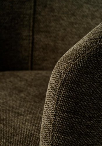 Easton spisebordsstol, m. armln - olivengrn stof og sorte ben