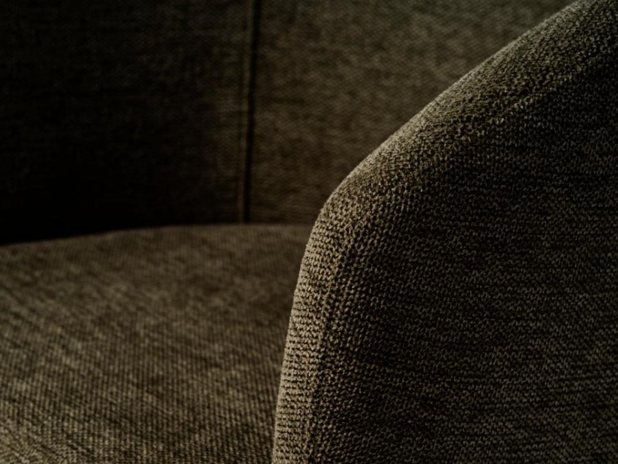 Easton spisebordsstol, m. armln - olivengrn stof og sorte ben