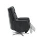 Nicolai recliner stol, 3 motorer, armln, vippefunktion, fodskammel - sort semianilin lder, metal